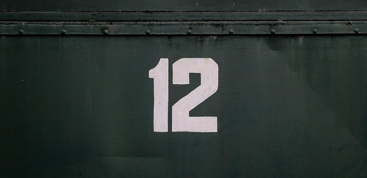 number twelve on dark background