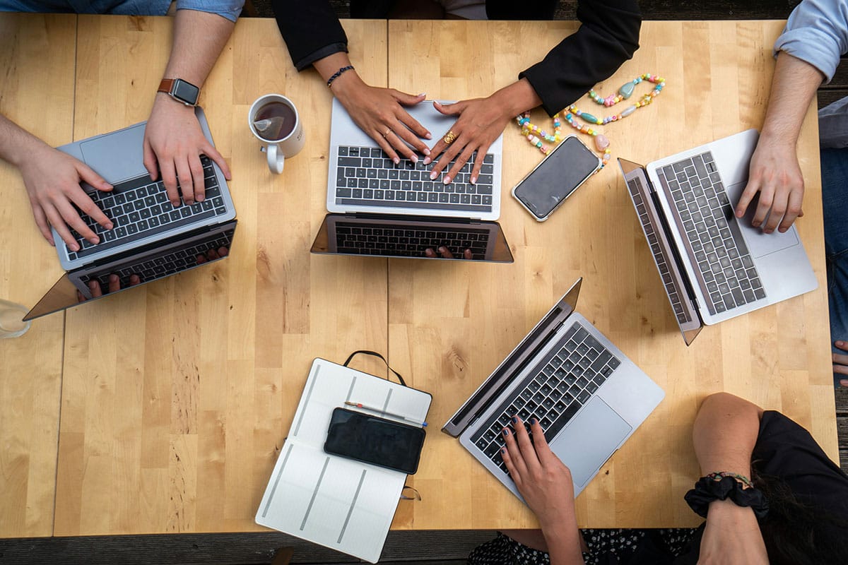 A web agency team meeting